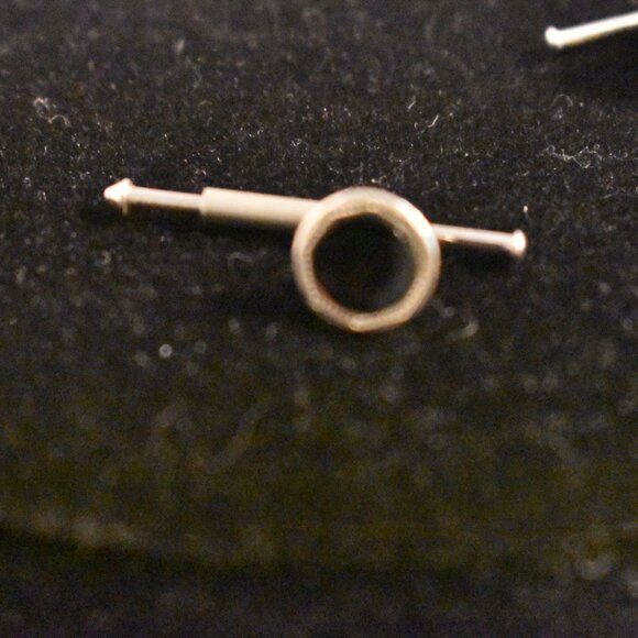 Pair of Vintage Belais 14K White Gold Shirt Studs with Onyx Centers - Picture 6 of 11